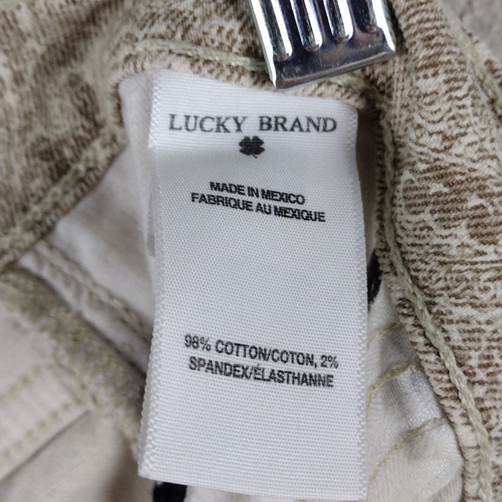 Lucky Brand Sofia Skinny Gold Tan Paisley Print Mid Rise Color Denim Ankle Jean - Picture 8 of 13
